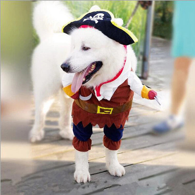 Funny Pet Clothes Cosplay Pirate Dog Cat Halloween