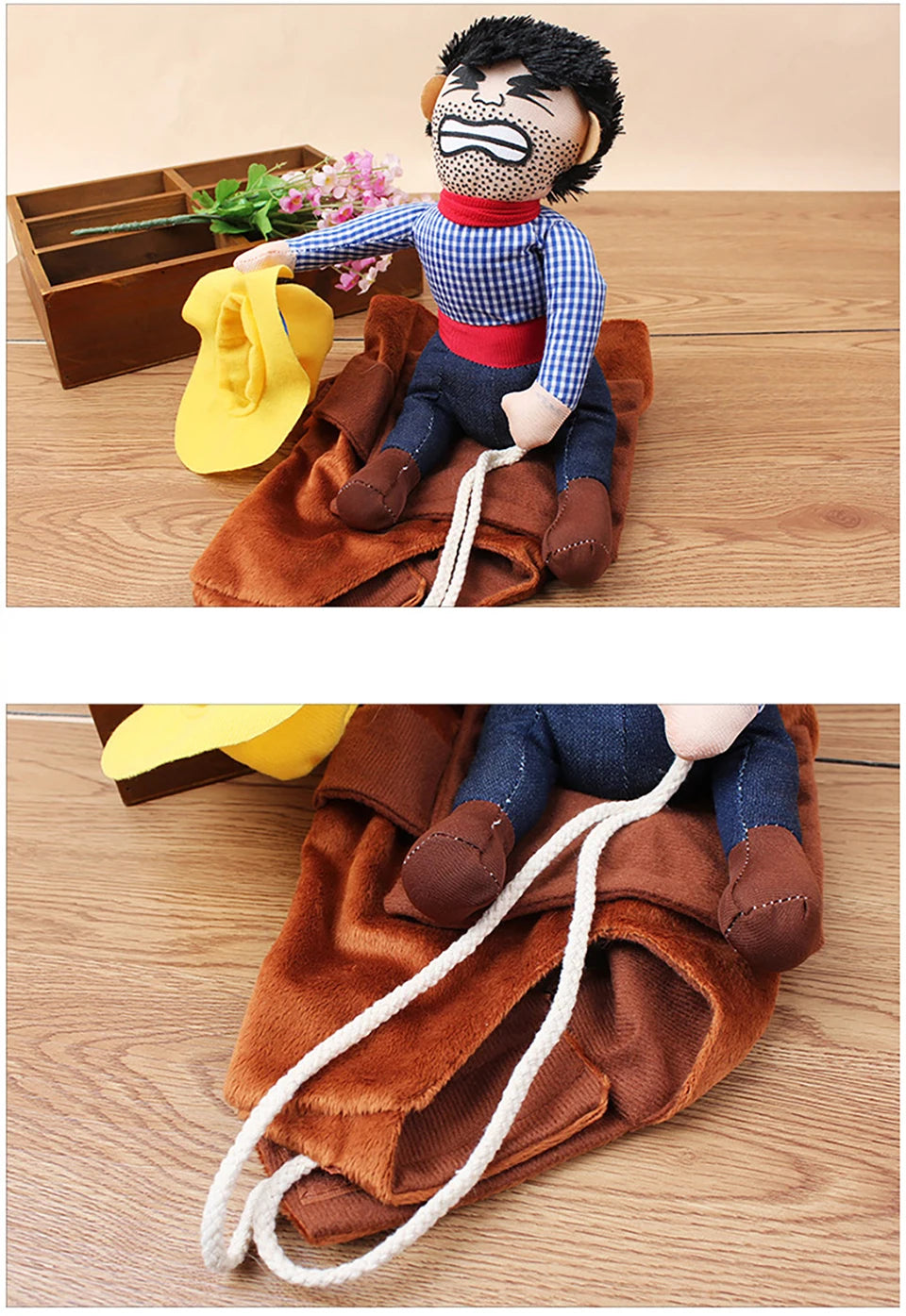 Halloween Funny Cowboy Dressing Up Jacket for Small Large Dogs