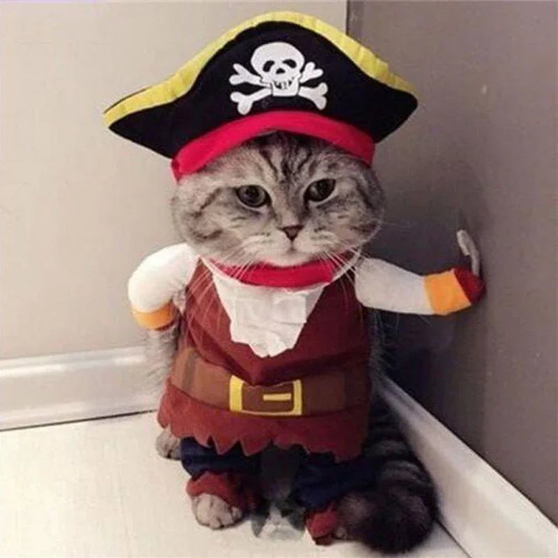 Funny Pet Clothes Cosplay Pirate Dog Cat Halloween