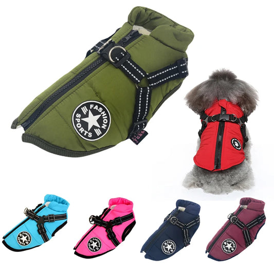 Large Pet Dog Jacket With Harness